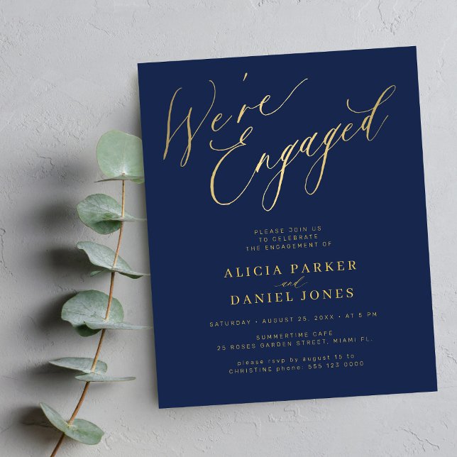 Budget gold script We're Engaged engagement party  (Creator Uploaded)