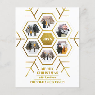 Budget Gold Snowflake Christmas Holiday Photo Card