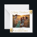 Budget Gold Snowflake Mini Christmas Hoilday Photo Card<br><div class="desc">Elegant white and gold snowflake mini Chistmas photo cards to personalize with family photo and name.</div>