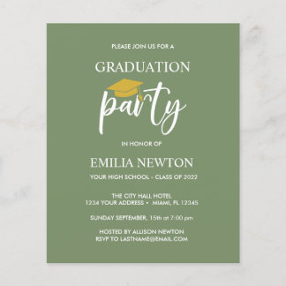 Budget Gold Tassel Graduation Cap Sage Party