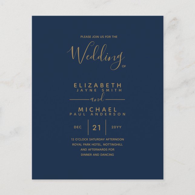 BUDGET Gold Text Monochrome Double-Sided Elegant Flyer (Front)