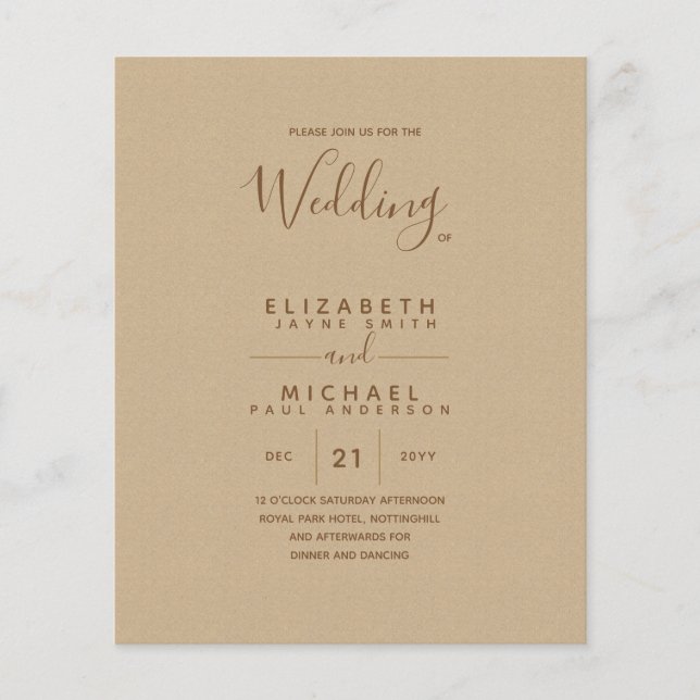BUDGET Gold Text Monochrome Double-Sided Elegant Flyer (Front)
