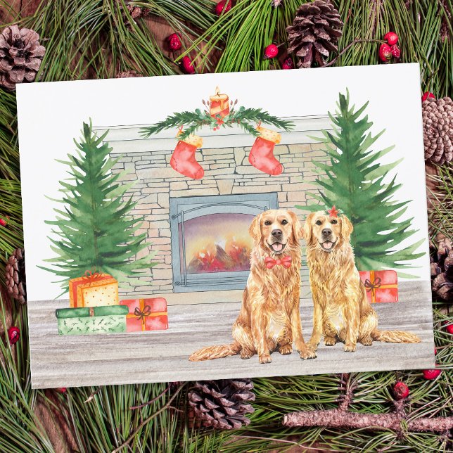 Budget Golden Retriever Christmas Holiday Dog Card (Creator Uploaded)