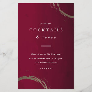 Budget Golden Rings Cocktail Party Invitation