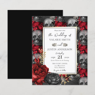 Budget Gothic Floral Skulls Wedding