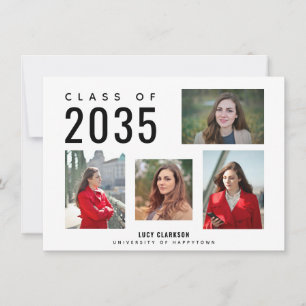 Budget Graduate 4 Photo Styled Collage Graduation Card