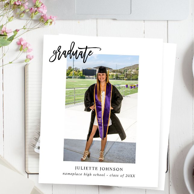 Budget Graduate Calligraphy 2v Photo Announcement (Creator Uploaded)