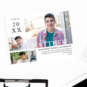 Budget Graduate Modern Stylish 4 Photo Announce 2 Flyer