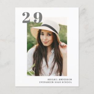 Budget Graduation 2 Photo Simple  2023 Silver Card