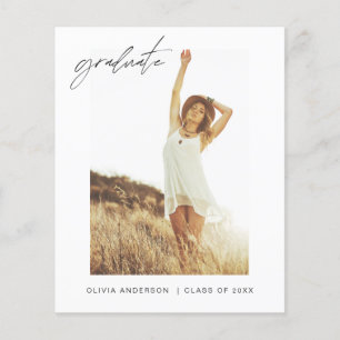 Budget Graduation Announcement Photo Minimalist