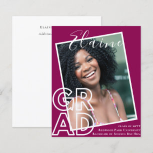 BUDGET Graduation Announcement PHOTO Modern Class