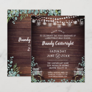 Budget Graduation Lights Greenery Party Invitation