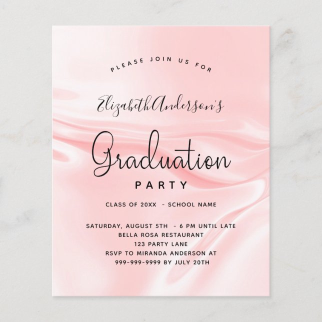 Budget graduation party blush pink satin silk (Front)