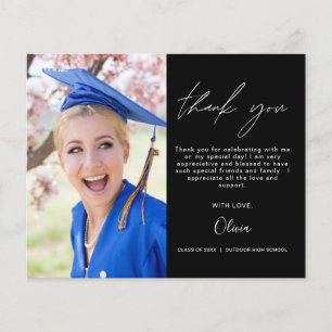 Budget Graduation Photo Minimalist Thank You Cards
