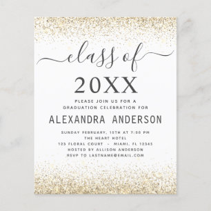 Budget Graduation Photo White Gold Class of 2023 Flyer