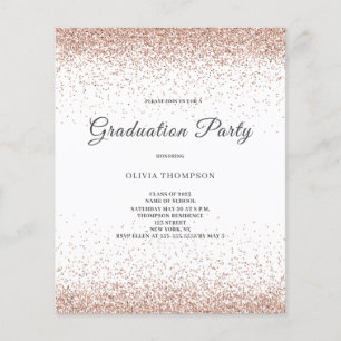 Budget Graduation Pink Glitter Party Invitation