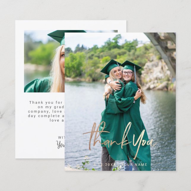 Budget Graduation Thank You Photo Cards (Front/Back)