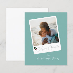 Budget Green Beachy Instant Photo Merry Christmas