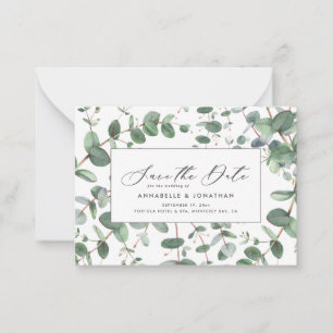budget green Eucalyptus botanical foliage modern Card