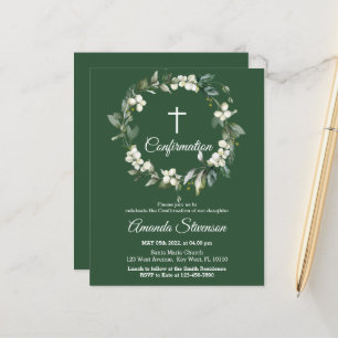 Budget Green   Floral Confirmation Flyer