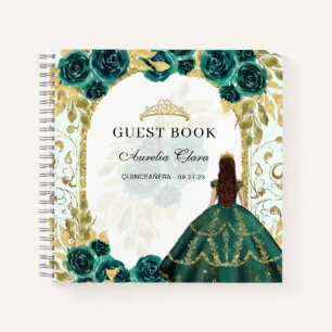 Budget Green Floral Quinceañera Livre d'or