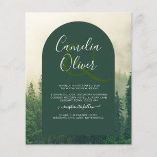 BUDGET Green Forest mountain Pine Trees Wedding Flyer