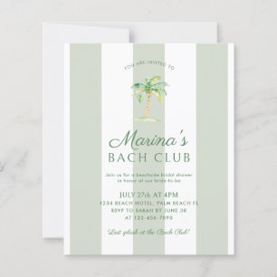 BUDGET Green Stripes Beach Bach Club Bridal Shower