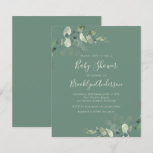 Budget Greenery Baby Shower Invitation