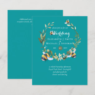 BUDGET Greenery Eucalyptus Bees Wedding Invites