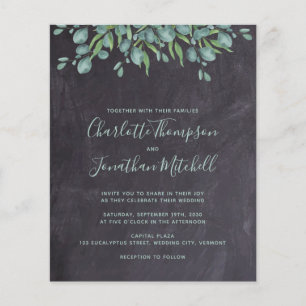 Budget Greenery Eucalyptus Wedding Invitation