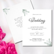 Budget Greenery Eucalyptus Wedding Invitation