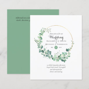 Budget Greenery Eucalyptus Wedding Invites
