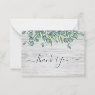 Budget Greenery Eucalyptus Wedding Thank You Note Card