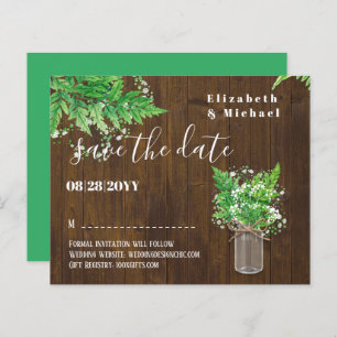 BUDGET Greenery Ferns Wedding Save The Dates