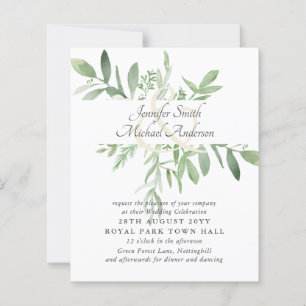 Budget Greenery Leaf Modern Wedding Ampersand