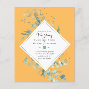 BUDGET Greenery Modern Colour Theme Wedding Invite Flyer