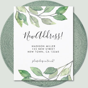 Budget Greenery New Address Moving Announcement