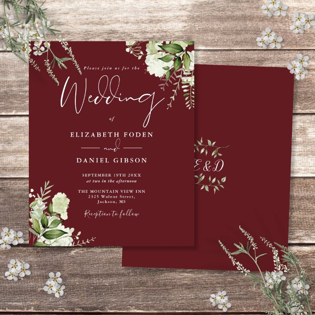 Budget Greenery Rosewood Pink Wedding Invitation (Budget Greenery Rosewood Pink Wedding Invitation)