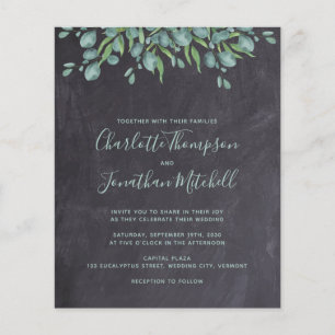 Budget Greenery Rustic Wedding Invitation