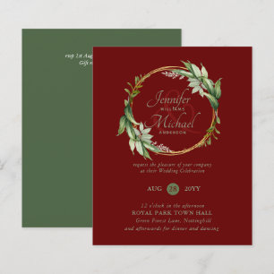 BUDGET Greenery Wreath Wedding Invitations