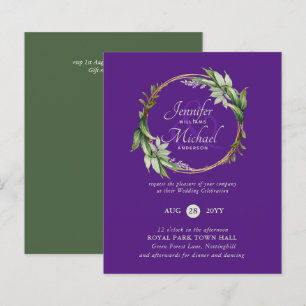 BUDGET Greenery Wreath Wedding Invitations