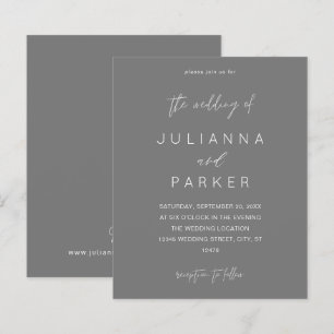 Budget Grey MOD Calligraphy Wedding