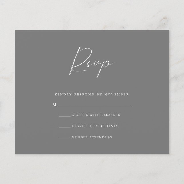 Budget Grey RSVP Card (Front)