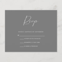Budget Grey RSVP Card