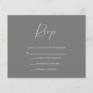 Budget Grey RSVP Card