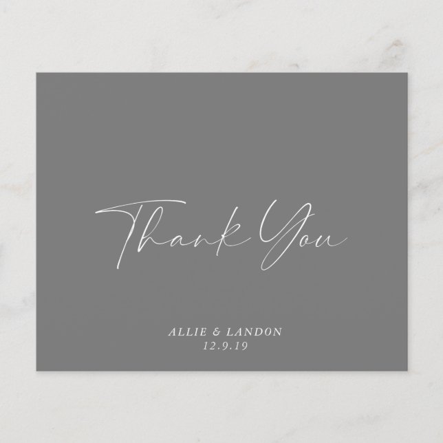 BUDGET Grey Thank You Card (Front)