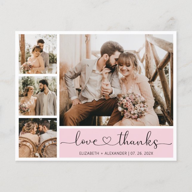 Budget Grid Photo Collage Wedding Thank You Flyer (Front)