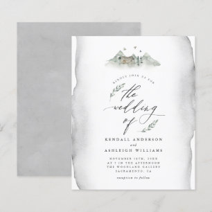 Budget Gris Aquarelle Feuilles & Mariage à la Mont