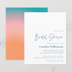 Budget Groovy Gradient Teal Pink Bridal Shower