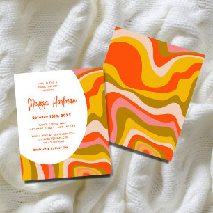 Budget Groovy Squiggle Retro Bridal Shower Flyer